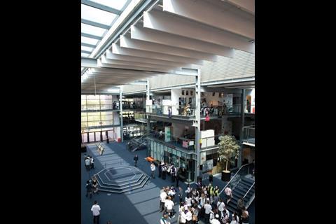 The large atriums encourage students to socialise